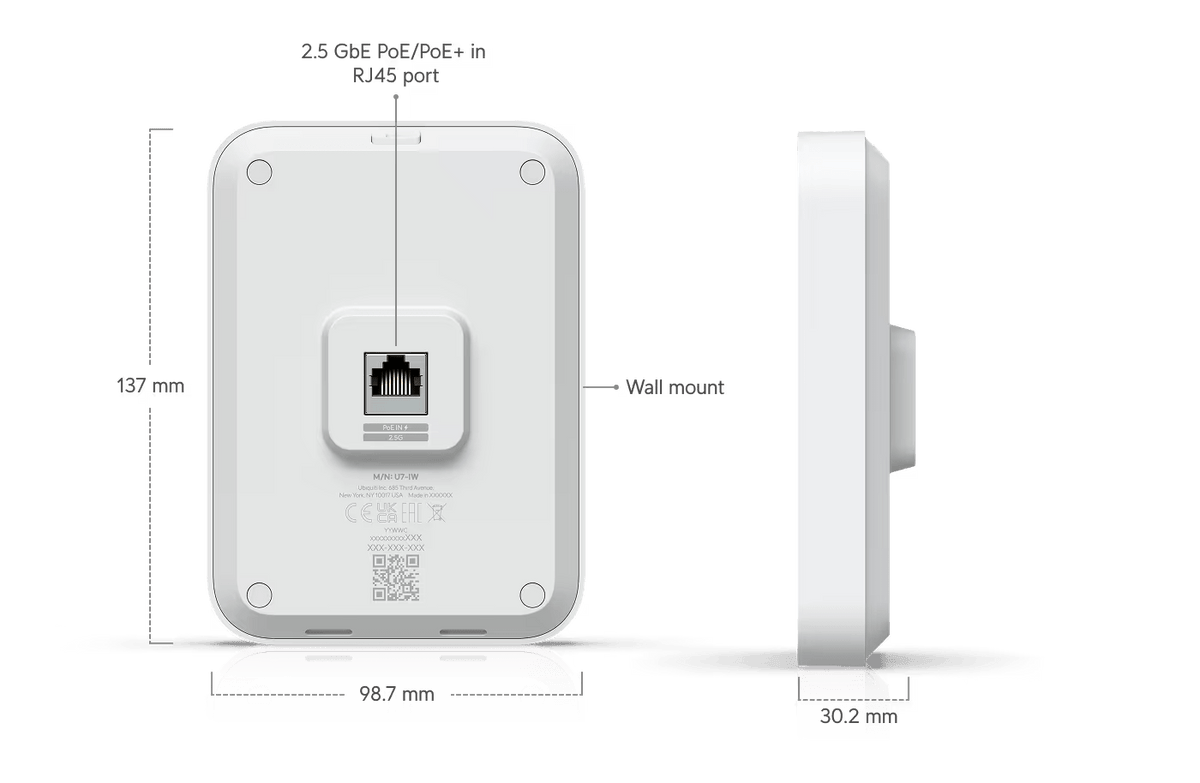 Ubiquiti U7 - IW U7 In - Wall BE5000 Wall Access Point - ACE Peripherals