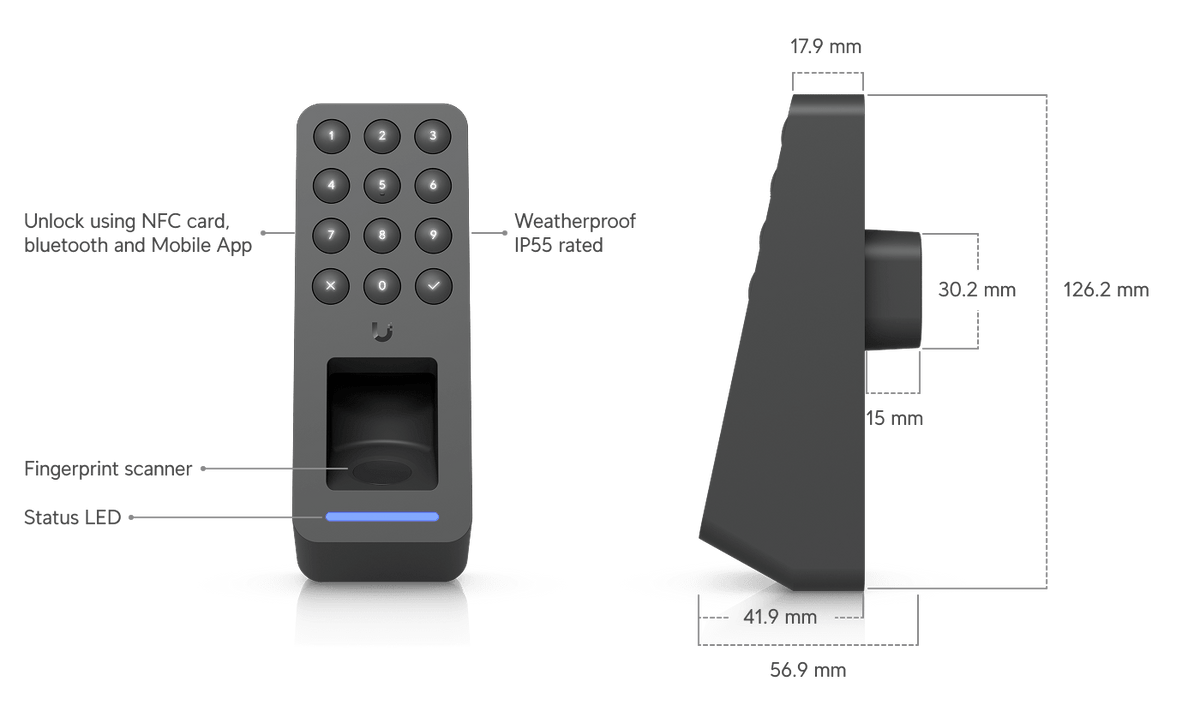 Ubiquiti UA-G3-Fingerprint UniFi PoE Access Reader - ACE Peripherals