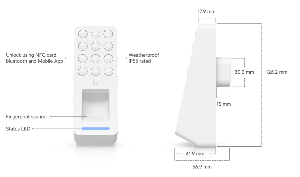 Ubiquiti UA-G3-Fingerprint UniFi PoE Access Reader - ACE Peripherals