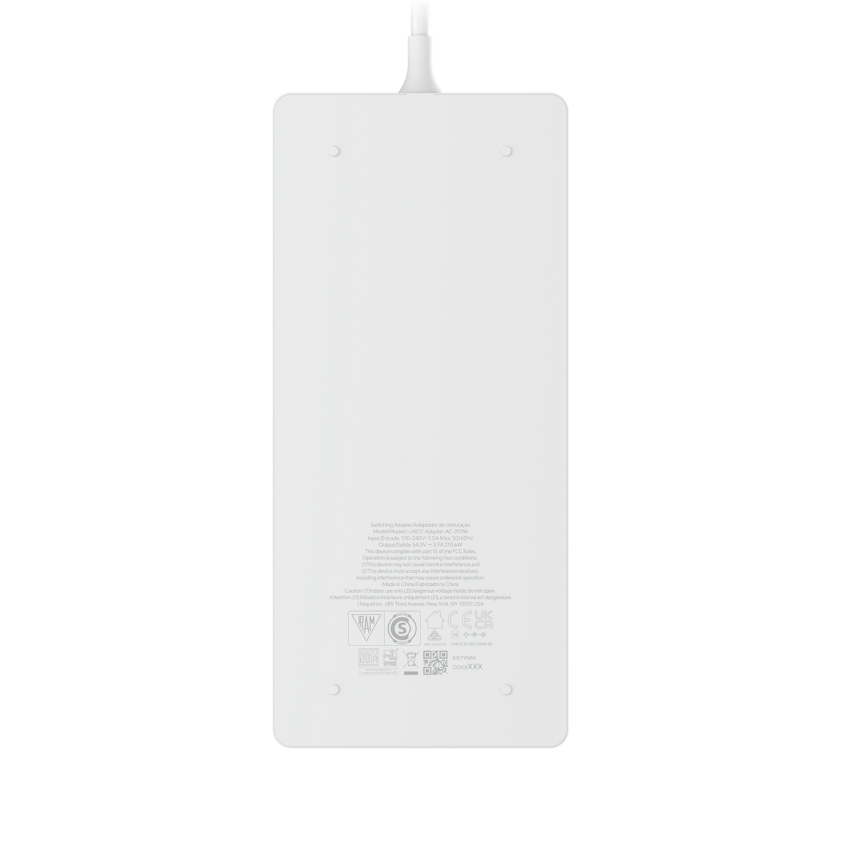 Ubiquiti UACC-Adapter-AC-210W 210W power adapter rear label