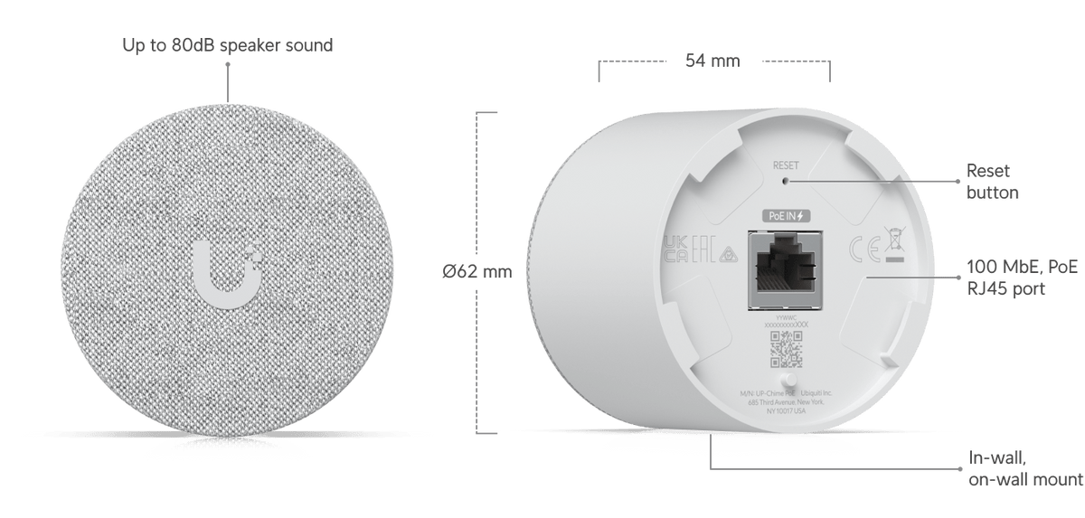 Ubiquiti UACC - Chime - PoE PoE Smart Chime for UniFi Doorbell and Door Access Hub - ACE Peripherals