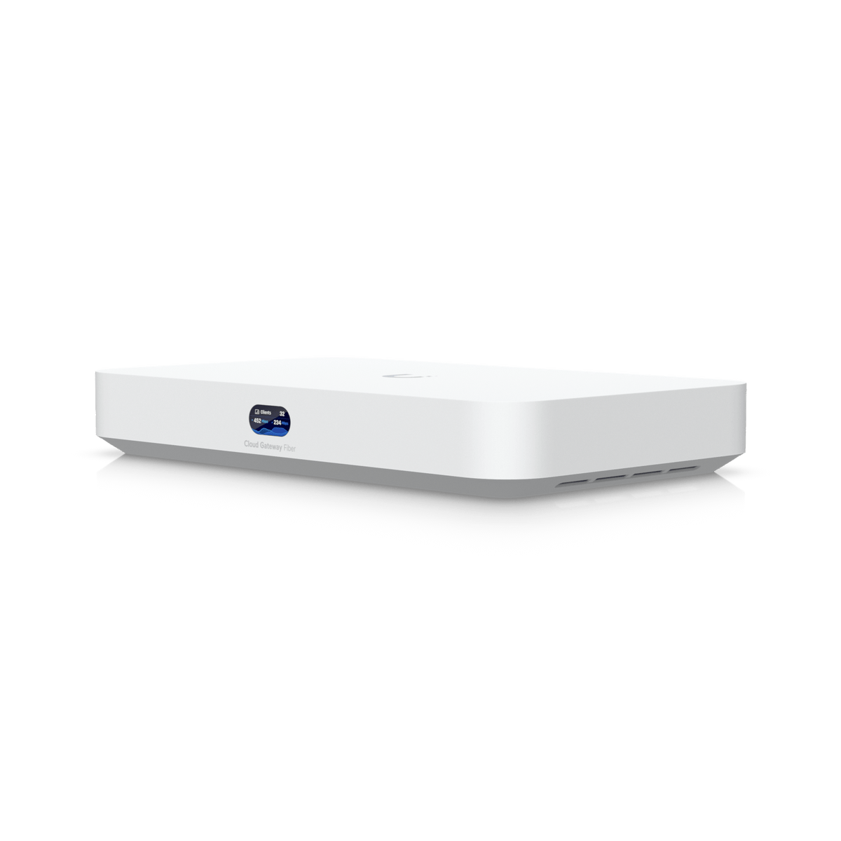 Ubiquiti UCG-Fiber front three-quarter view with status display