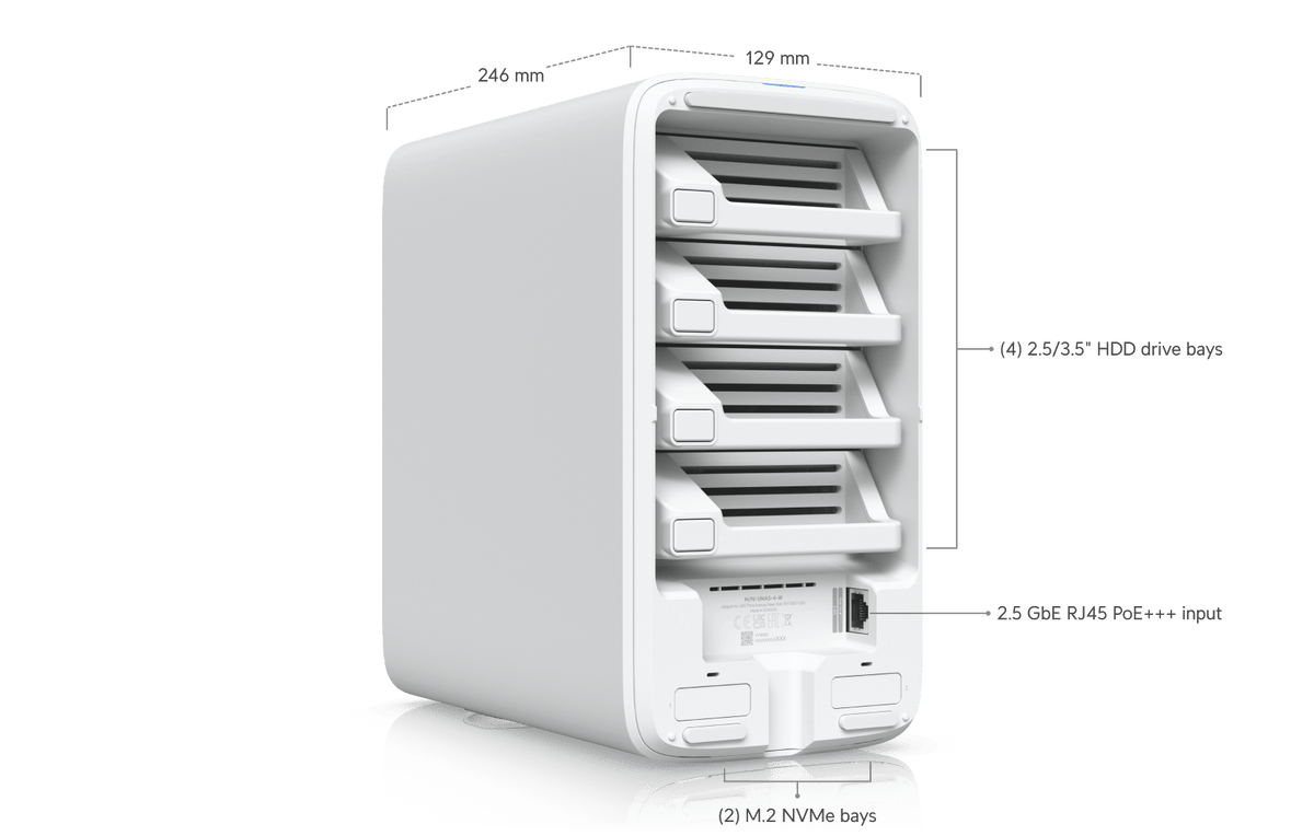 Ubiquiti UNAS-4 4-Bay 2.5GbE PoE+++ Desktop NAS - ACE Peripherals