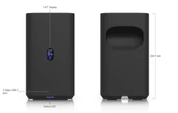 Ubiquiti UNAS-4 Black front and rear dimensions diagram