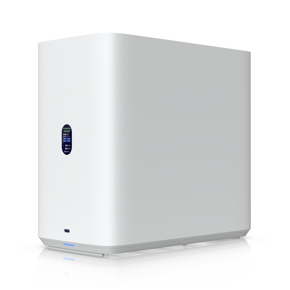 Ubiquiti UNAS-4 White angled front view