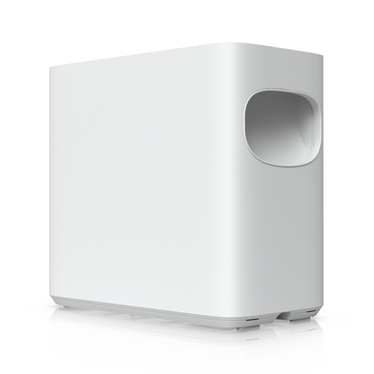 Ubiquiti UNAS-4 White angled rear view