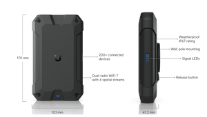 Ubiquiti UniFi U7-Industrial WiFi 7 Outdoor Access Point - ACE Peripherals