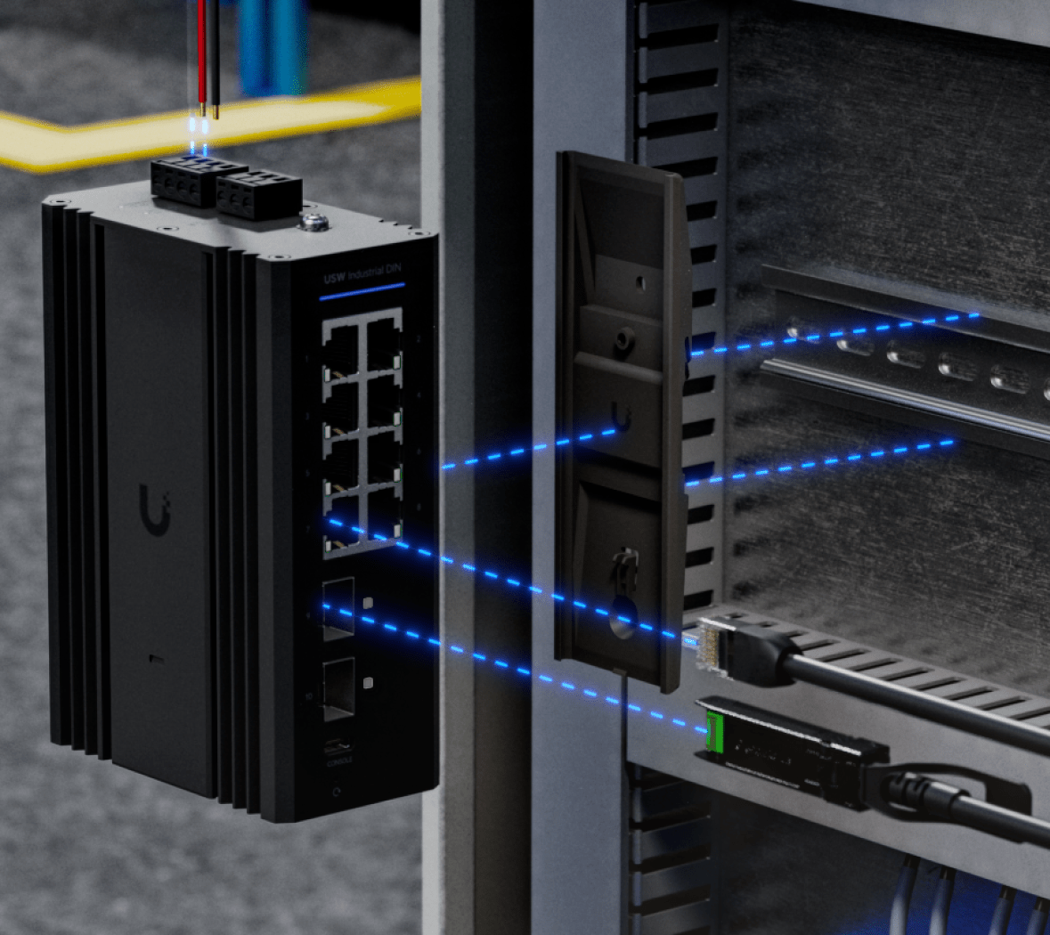 Ubiquiti UniFi USW-Industrial-DIN-8 Gigabit DIN Rail Switch - ACE Peripherals