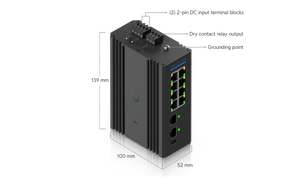 Ubiquiti UniFi USW-Industrial-DIN-8-PoE 480W DIN Rail Switch - ACE Peripherals