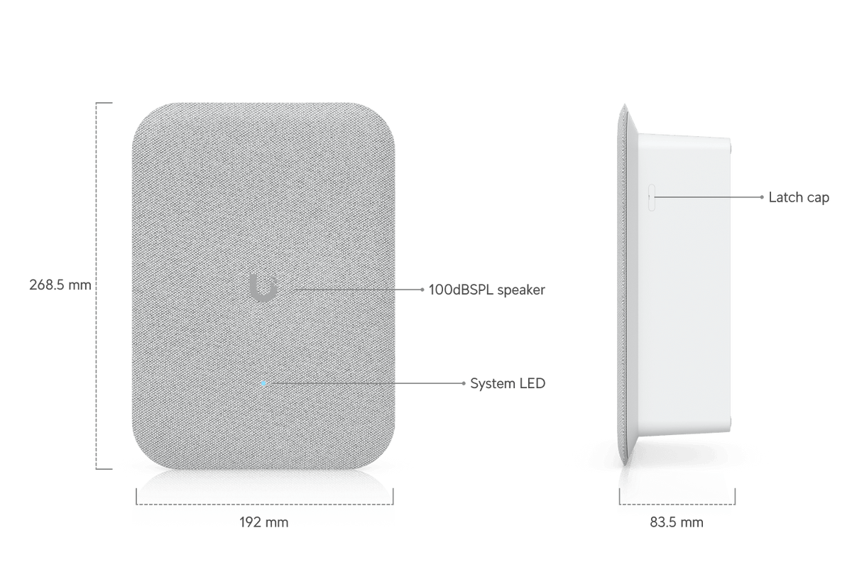Ubiquiti UP-AI-Speaker - Dimensions and side profile drawing