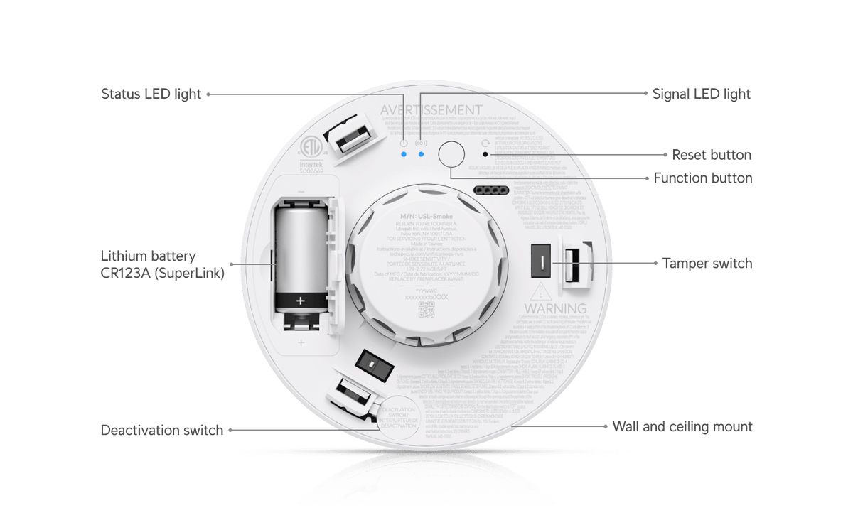 Ubiquiti USL-Smoke SuperLink Wireless Smoke and Carbon Monoxide Alarm - ACE Peripherals