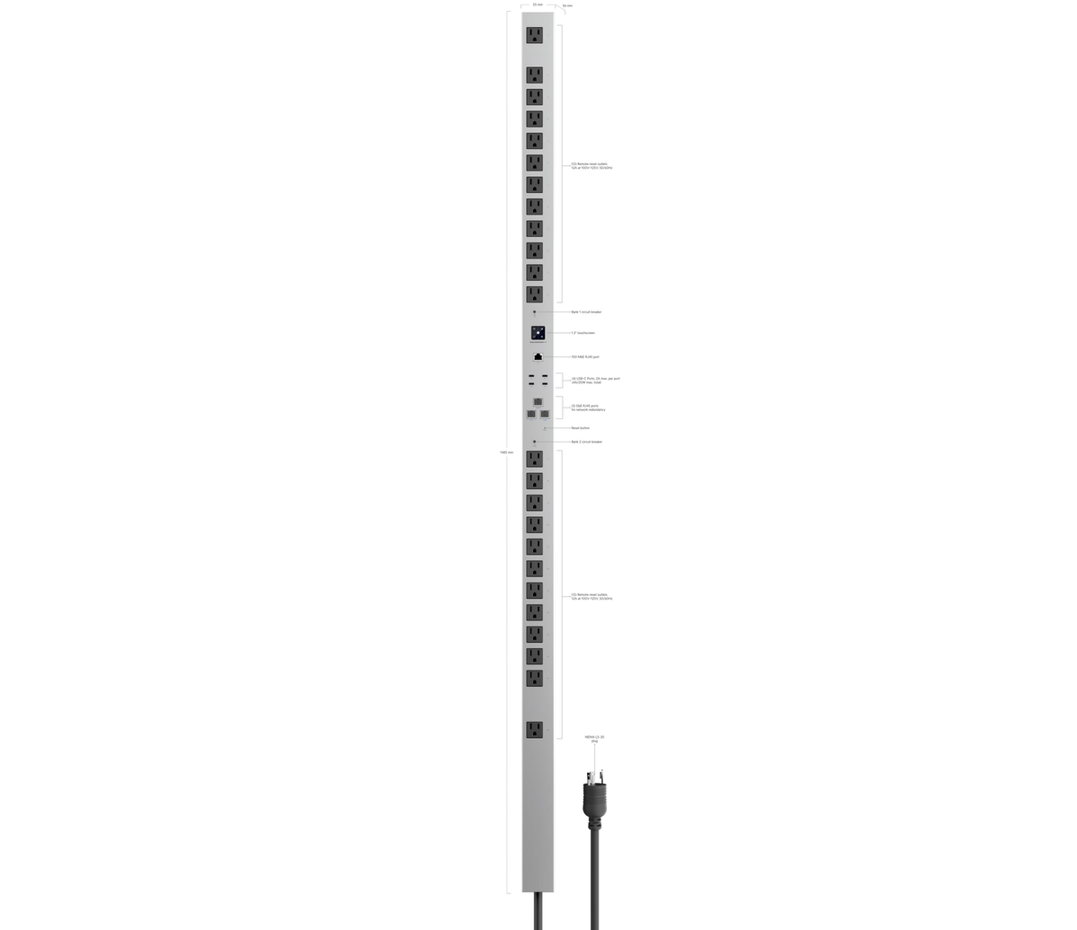 Ubiquiti USP - PDU - HD Power Distribution Hi - Density 24 - Port Managed Rackmount PDU - ACE Peripherals