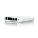 Ubiquiti USW-Flex-2.5G-5 front angled view showing five Ethernet ports