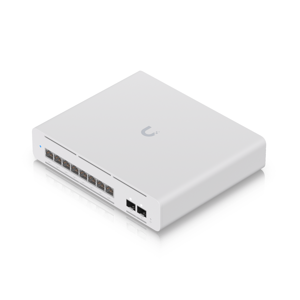 Ubiquiti USW-Pro-XG-8-PoE top front angled view