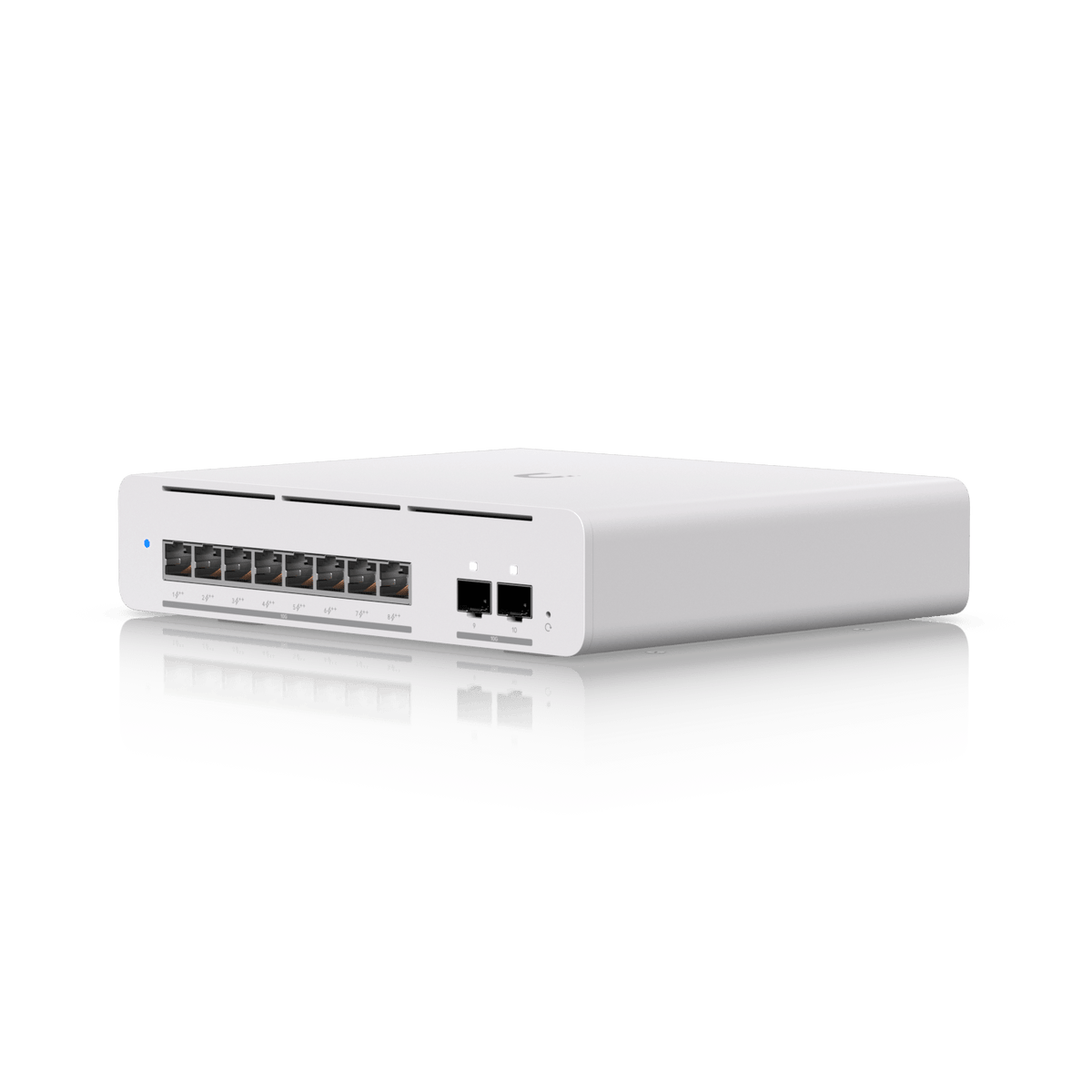Ubiquiti USW-Pro-XG-8-PoE front angled view of compact switch
