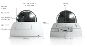Ubiquiti UVC-AI-Dome UniFi AI Dome 4K PoE Camera - ACE Peripherals