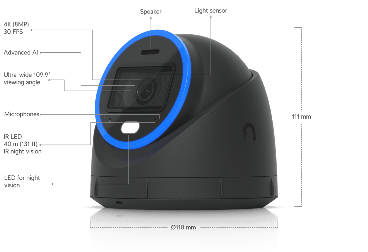 Ubiquiti UVC-AI-Turret UniFi AI Turret 4K PoE+ Camera - ACE Peripherals