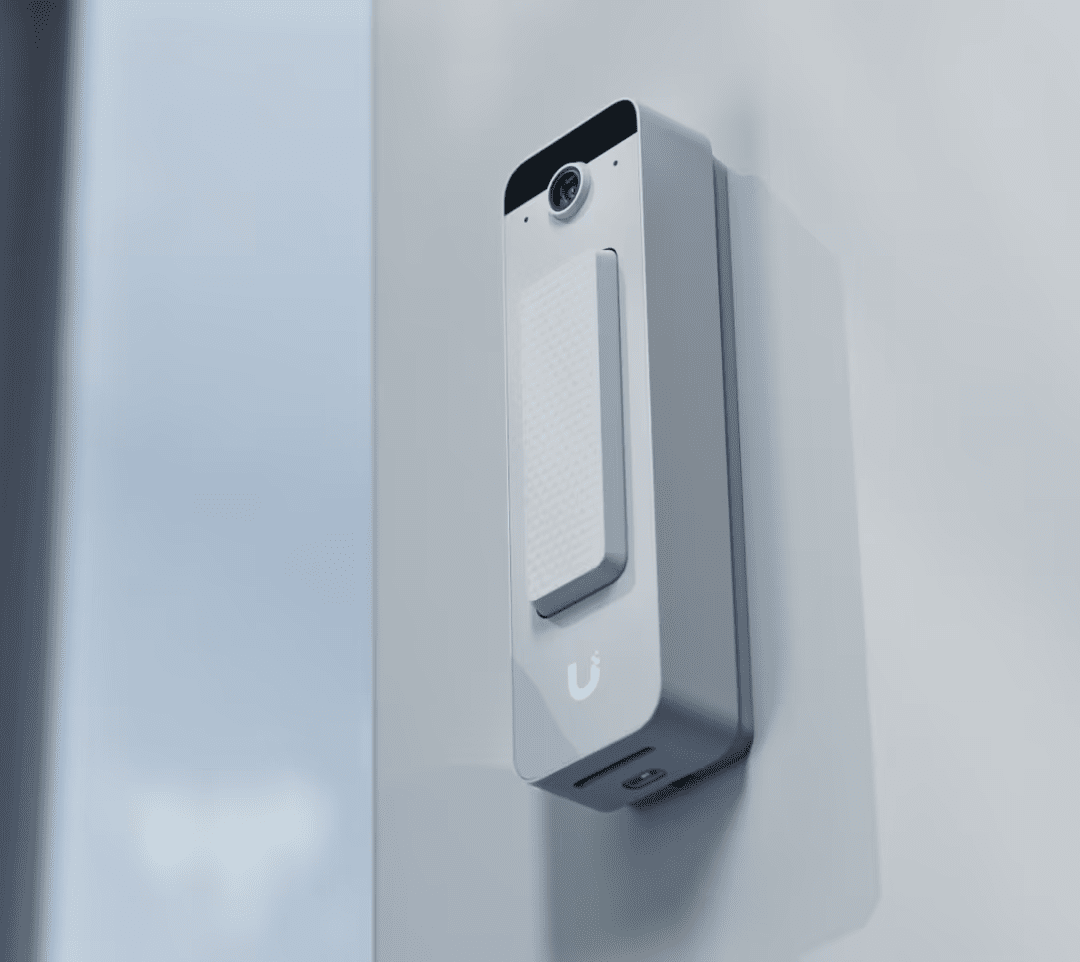Ubiquiti UVC-Doorbell-Lite White wall mounted close view