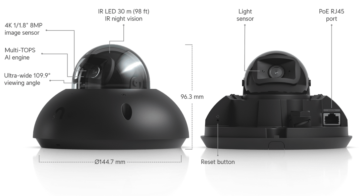 Ubiquiti UVC-G6-Dome 4K AI PoE Camera - ACE Peripherals