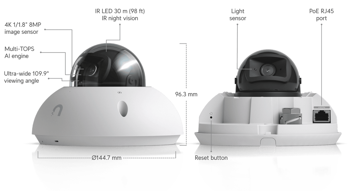 Ubiquiti UVC-G6-Dome 4K AI PoE Camera - ACE Peripherals
