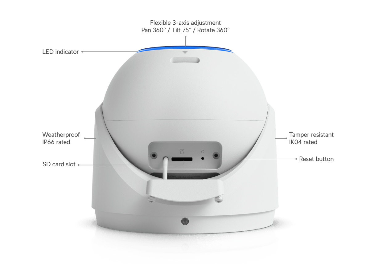 Ubiquiti UVC-G6-Edge-Turret 4K AI PoE+ Turret Camera - ACE Peripherals