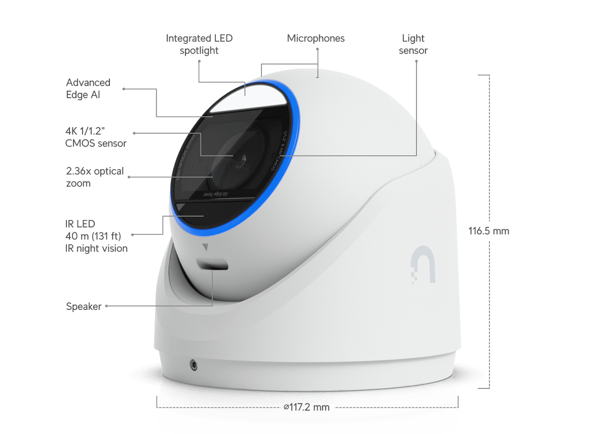 Ubiquiti UVC-G6-Edge-Turret 4K AI PoE+ Turret Camera - ACE Peripherals