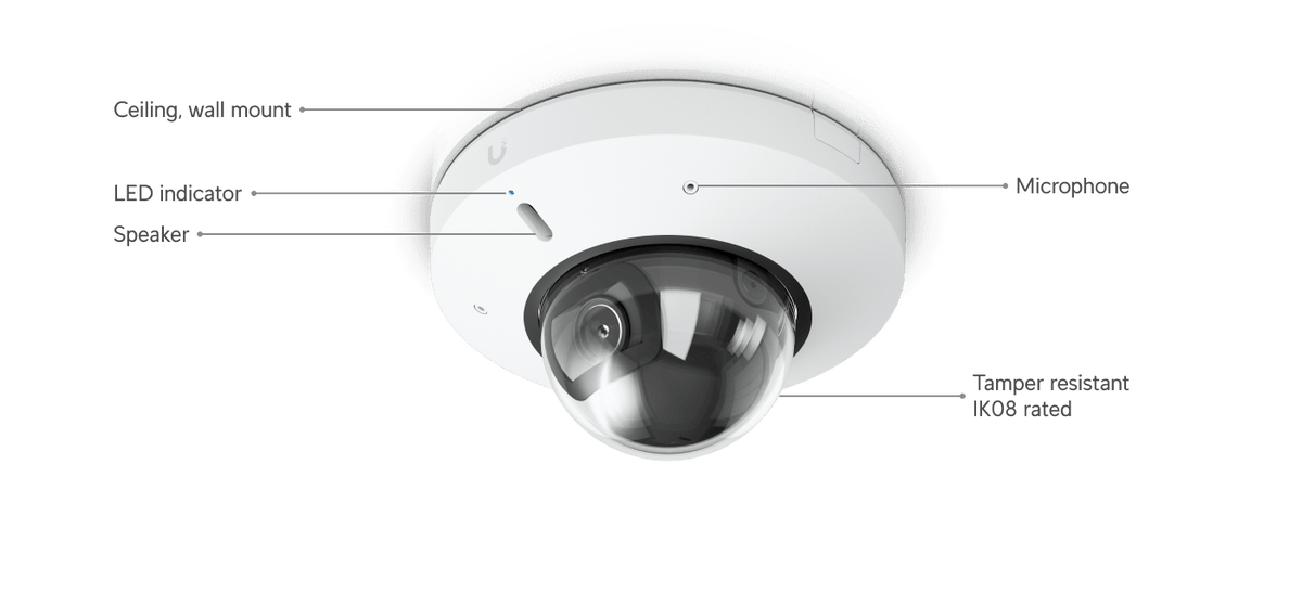 Ubiquiti UVC-G6-Mini-Dome-W White dimensions drawing