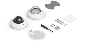 Ubiquiti UVC-G6-Mini-Dome - White camera and mounting hardware