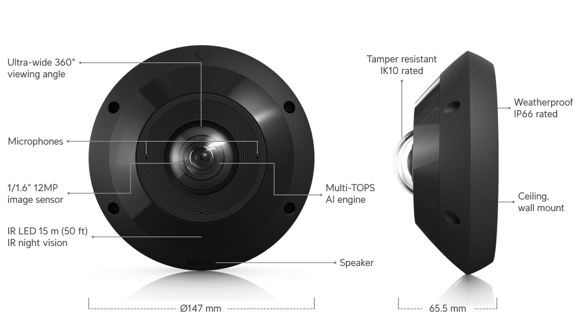 Ubiquiti UVC-G6-Pro-360 12MP Panoramic PoE+ Camera - ACE Peripherals