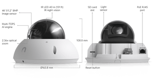 Ubiquiti UVC-G6-Pro-Dome 4K AI PoE+ Camera - ACE Peripherals