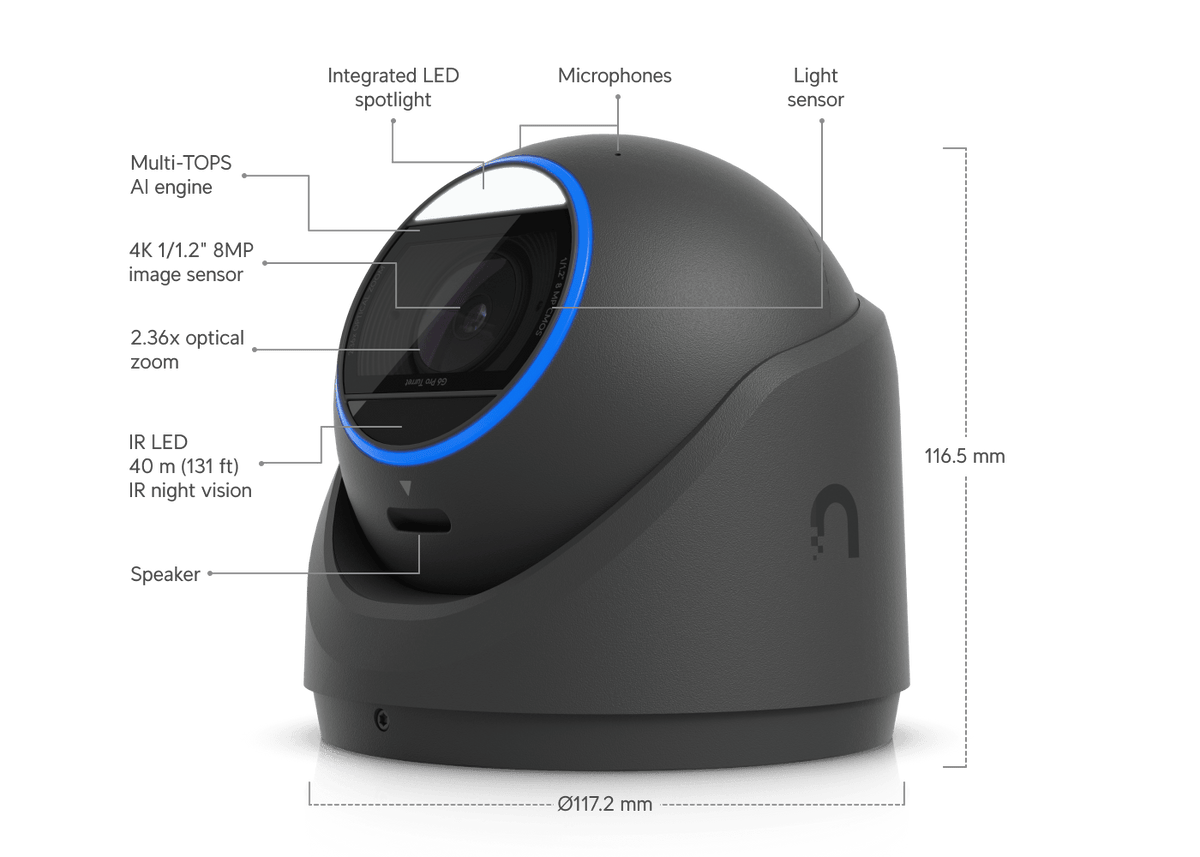 Ubiquiti UVC-G6-Pro-Turret 4K AI PoE+ Camera - ACE Peripherals