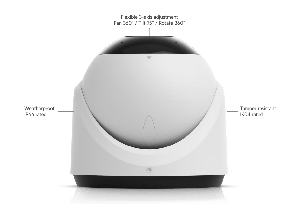 Ubiquiti G6 Turret White - adjustment and enclosure rating diagram