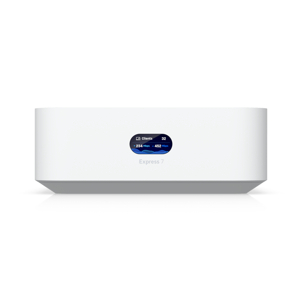 Ubiquiti UX7 front view with its LCM status display