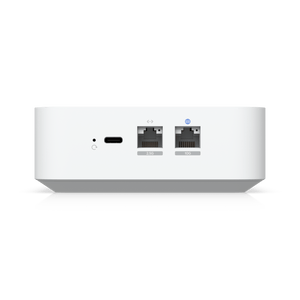 Ubiquiti UX7 rear view with USB-C power, 2.5GbE LAN and 10GbE WAN ports