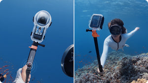 Supported camera and dive-housing arrangements for remote underwater recording