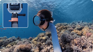 Extended stick used for an underwater third-person camera perspective