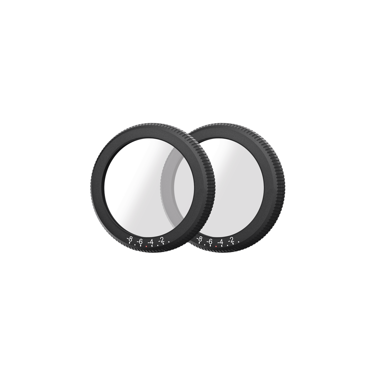 Pair of Antigravity Vision minus 3.0 dioptre corrective lens inserts viewed at an angle