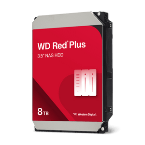 WD Red Plus 8TB NAS hard drive angled view