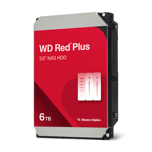 WD Red Plus 6TB NAS hard drive angled view