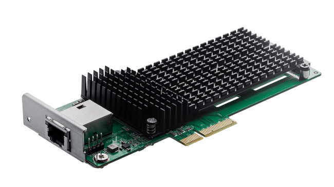 Asustor AS-T10G3 PCI Express x4 combo card with dual M.2 2280 NVMe slots and 10GbE - ACE Peripherals
