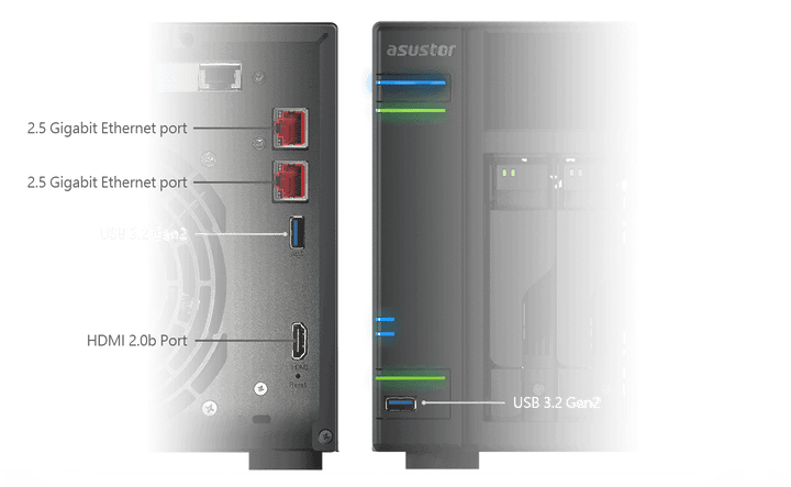 Asustor AS6702T LockerStor 2 Gen2 2-Bay Tower NAS - ACE Peripherals