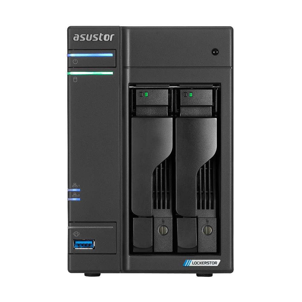 Asustor AS6702T LockerStor 2 Gen2 2-Bay Tower NAS - ACE Peripherals