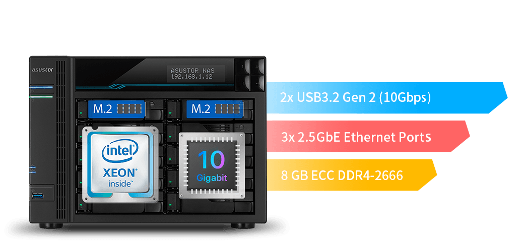 Asustor AS7110T LockerStor 10 Pro 10-Bay Tower NAS - ACE Peripherals