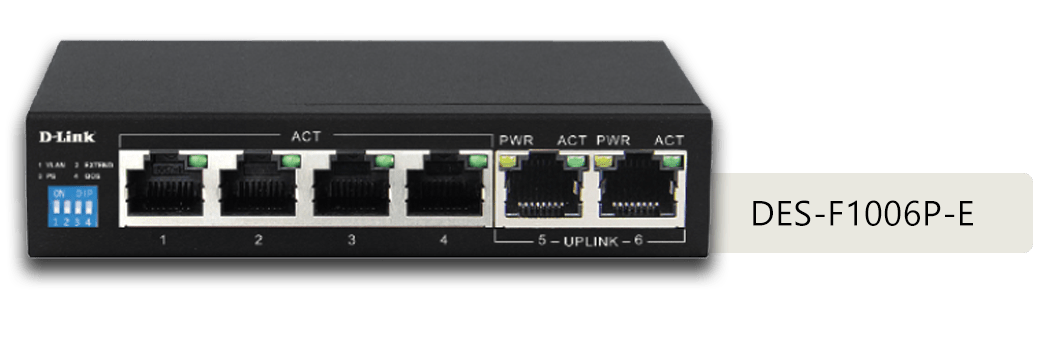 D-Link DES-F1006P-E 250M 8-Port Fast Ethernet Long Range PoE Switch - ACE Peripherals