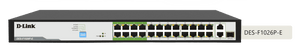 D-Link DES-F1026P-E 250M 24-Port Fast Ethernet Long Range PoE Switch - ACE Peripherals