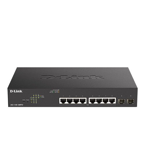 D-Link DGS-1100-10MPV2 10-Port Gigabit PoE Smart Managed Switch - ACE Peripherals