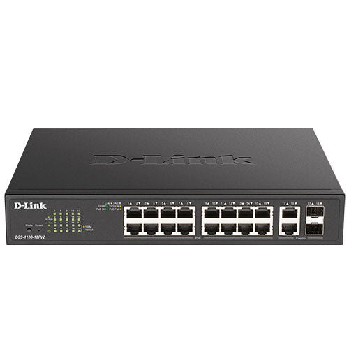 D-Link DGS-1100-18PV2 18-Port Gigabit PoE Smart Managed Switch - ACE Peripherals