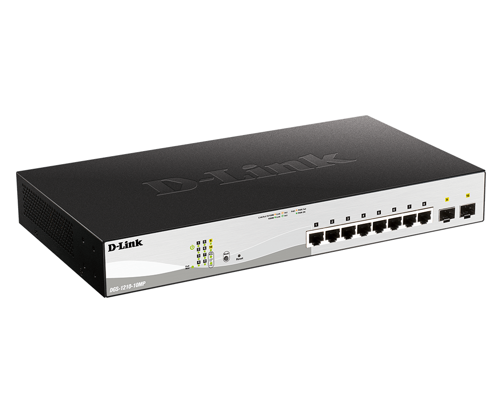 D-Link DGS-1210-10MP 10-Port Gigabit Smart Managed PoE Layer 2+ Switch - ACE Peripherals