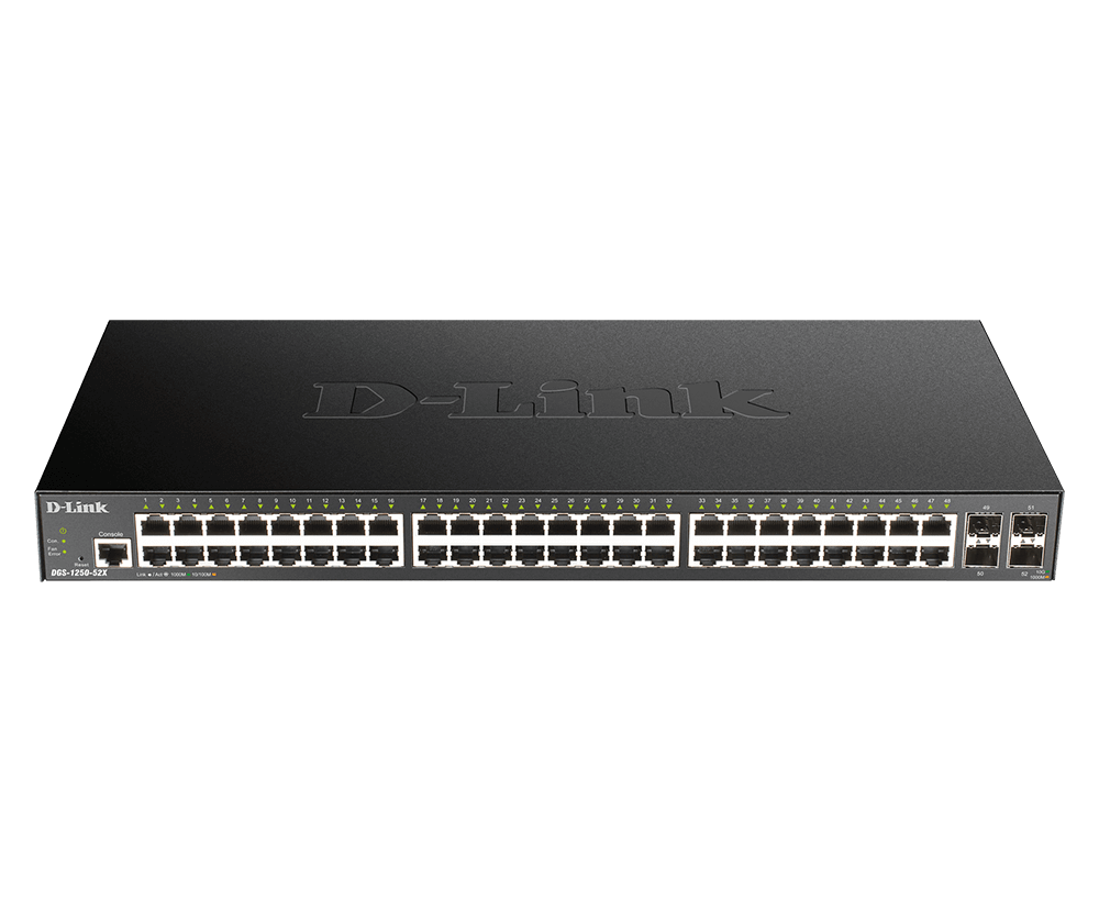 D-Link DGS-1250-52X 48-Port Gigabit Smart Managed Layer 2+ Switch With 10G SFP+ - ACE Peripherals