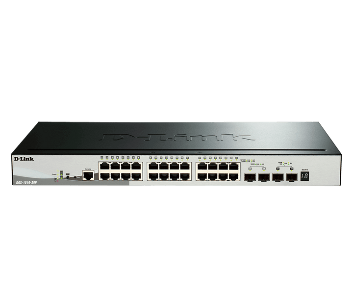 D-Link DGS-1510-28P 28-Port Gigabit Stackable Smart Managed Layer 2+ Switch with 10G Uplinks - ACE Peripherals